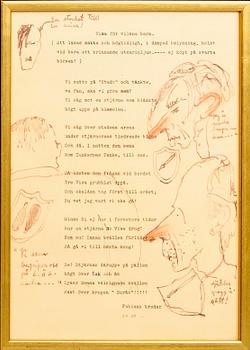 Nils Ferlin, a poem with drawings by Svän Grandin.