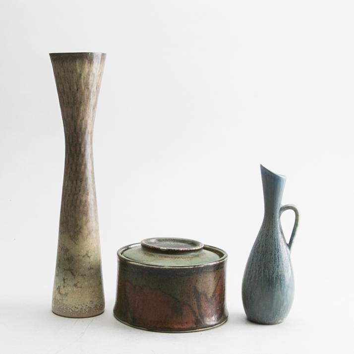 CARL-HARRY STÅLHANE, 3 stoneware pieces, Rörstrand.