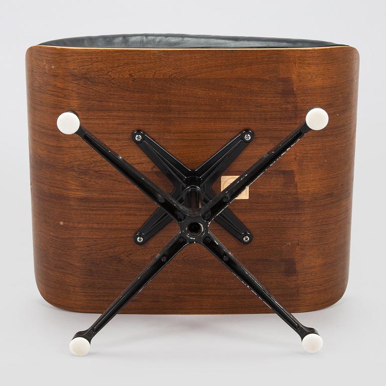 Charles and Ray Eames, a 1960s 'Lounge chair' and stool for Herman Miller.