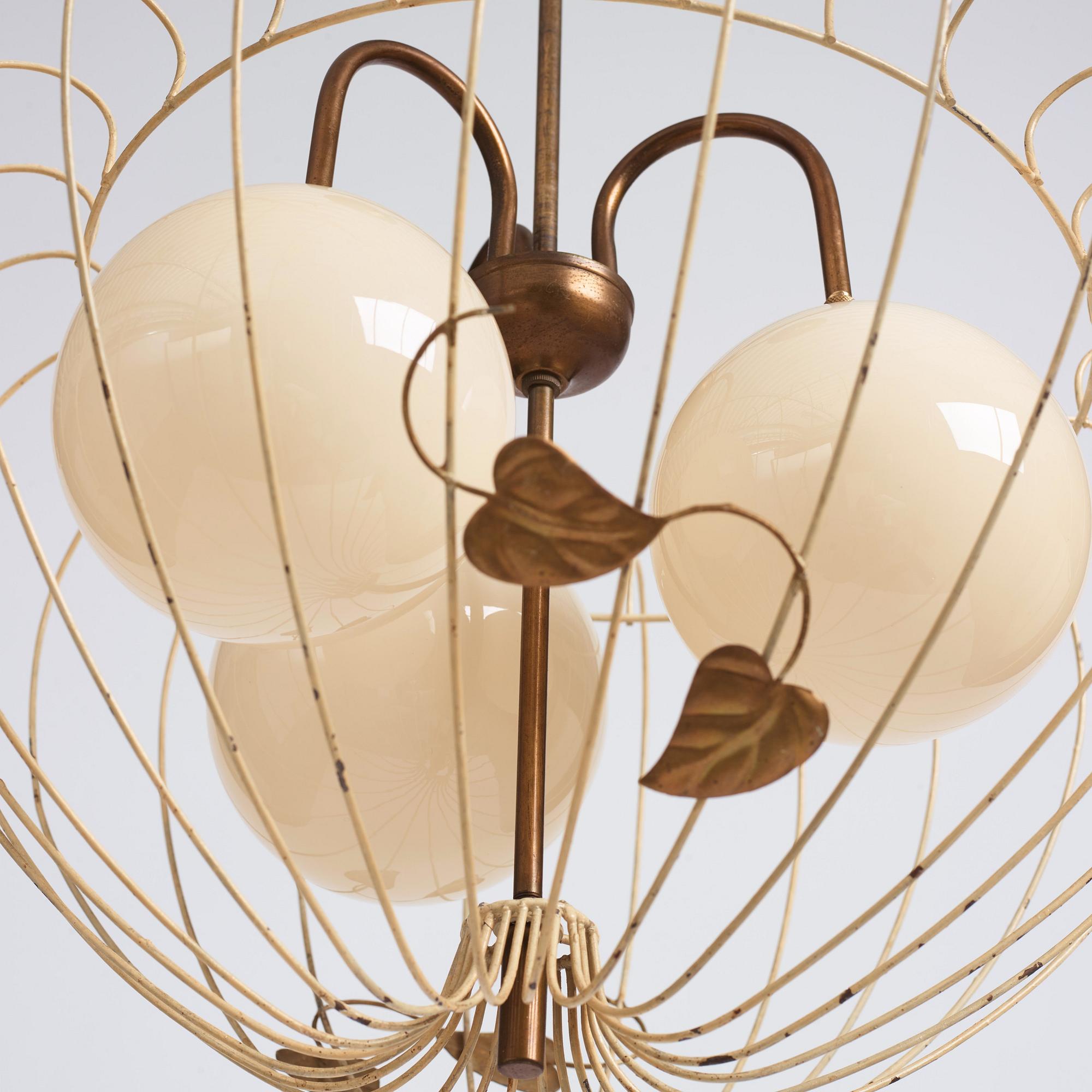 A pair of Swedish Modern ceiling lamps, 1940s.