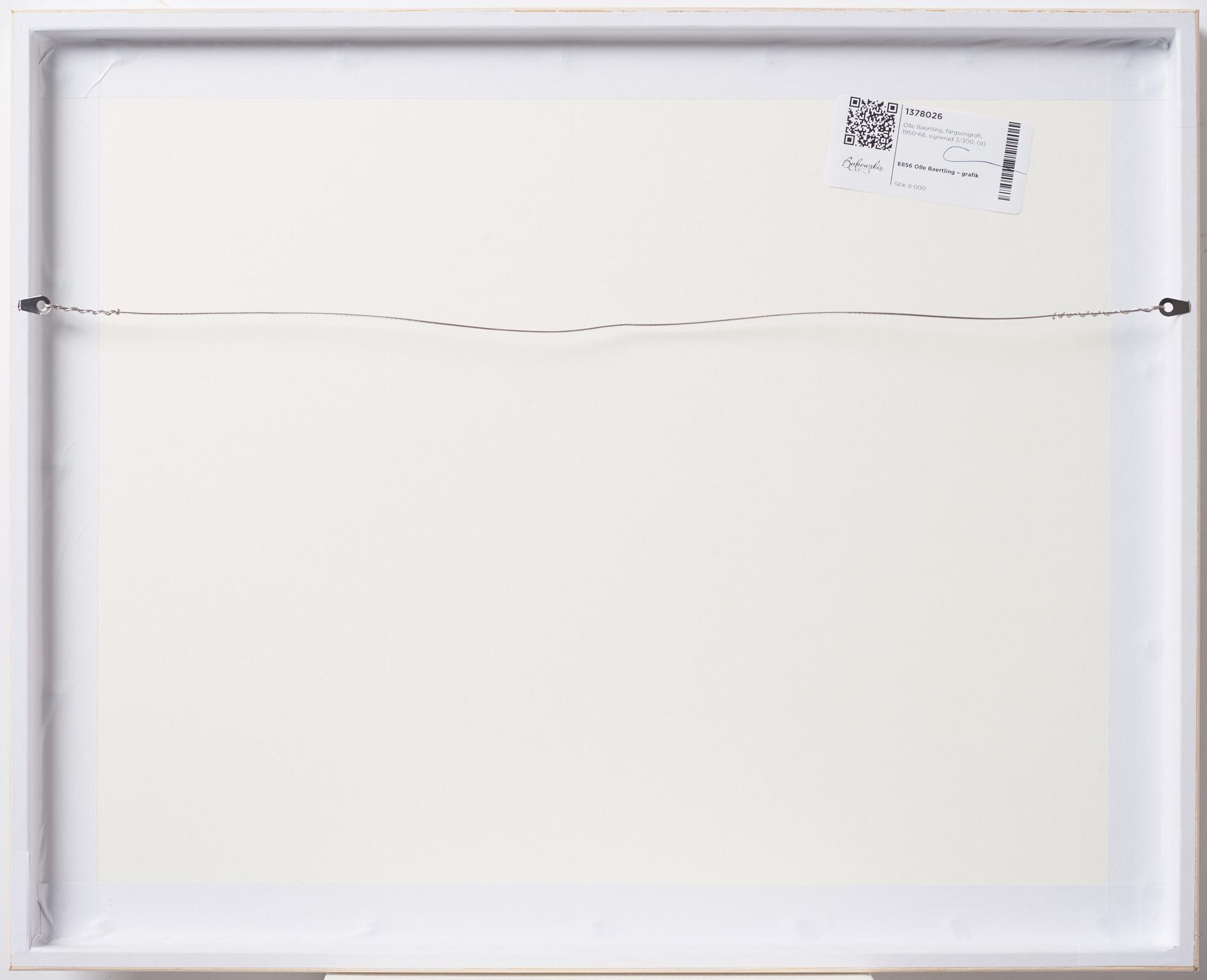 Olle Baertling, silkscreen in colours, 1950-68, signed 3/300.