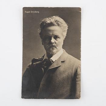Handskrivet vykort från August Strindberg till dennes bror.