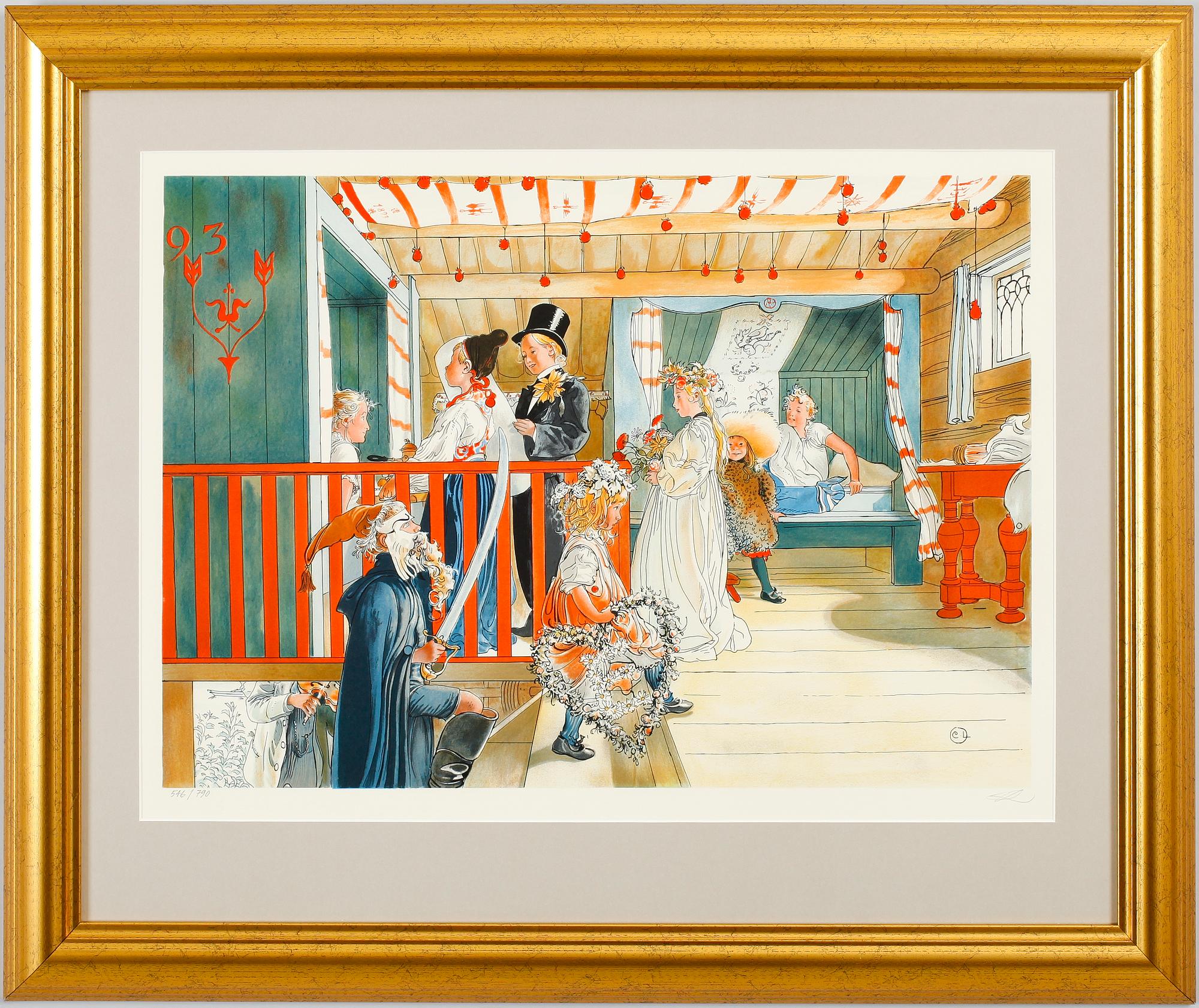 CARL LARSSON, efter, färglitografi, numrerad 546/790.