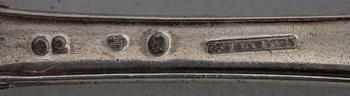 PARTI SILVER, 8 delar. B.la. Pehr Zethelius, Stockholm, 1796 o Adolf Lilja, Karlskrona,  1852. Totalvikt ca335g.