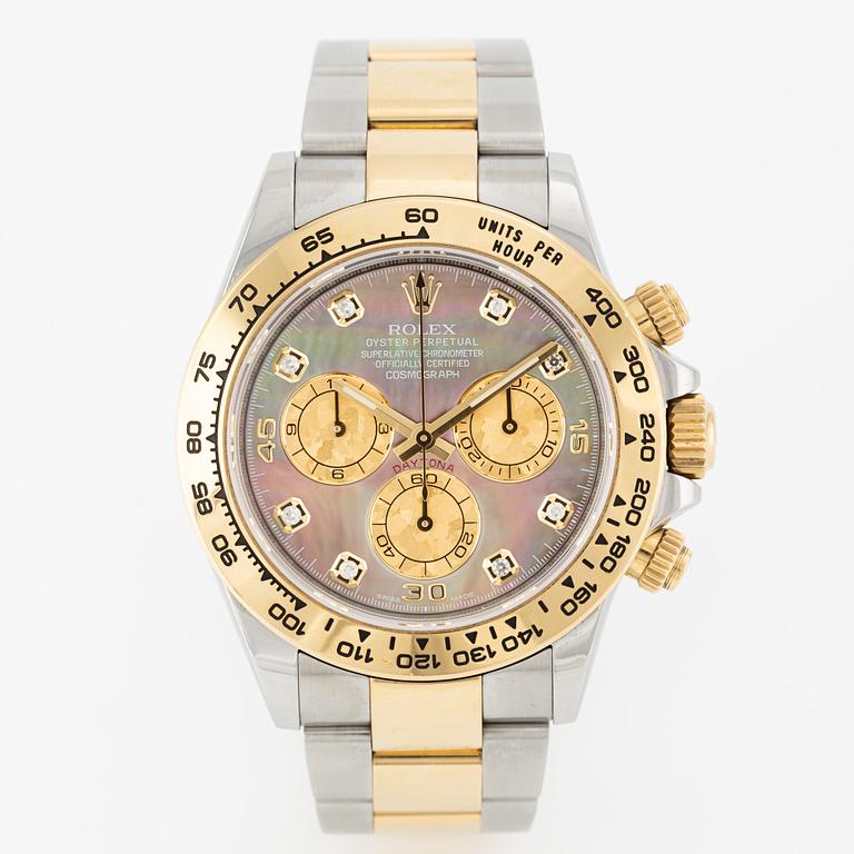 Rolex, Cosmograph, Daytona, "Tahitian MOP Gold Crystals Dial", wristwatch, 40 mm.