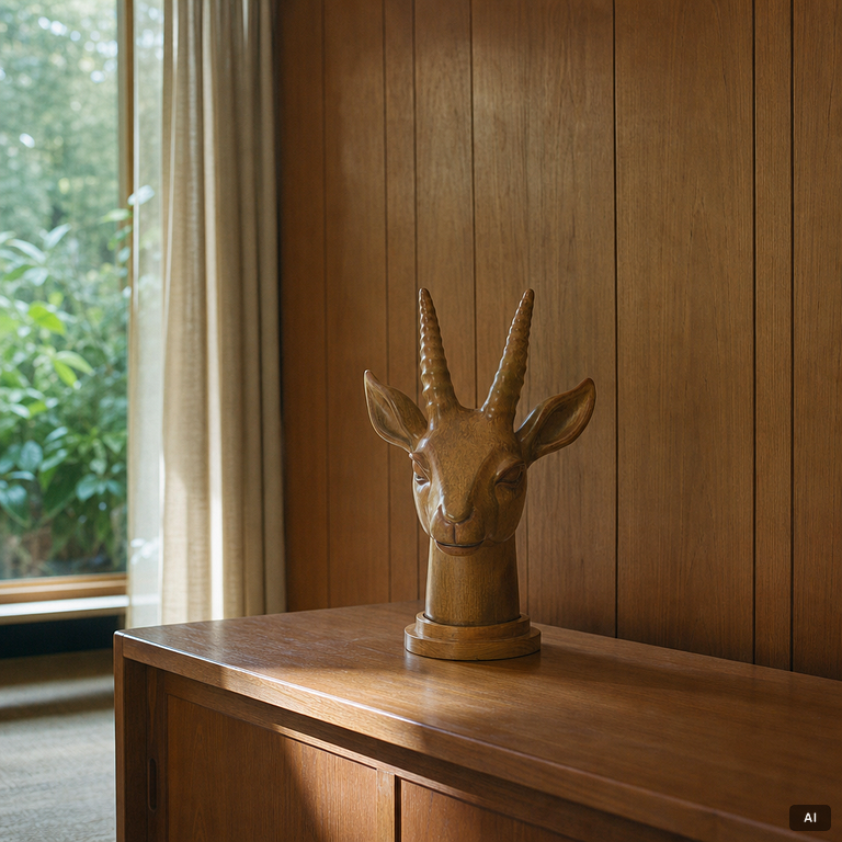 Gunnar Nylund, a stoneware figurine of an antilope head, Rörstrand, Sweden, numbered 194/200.