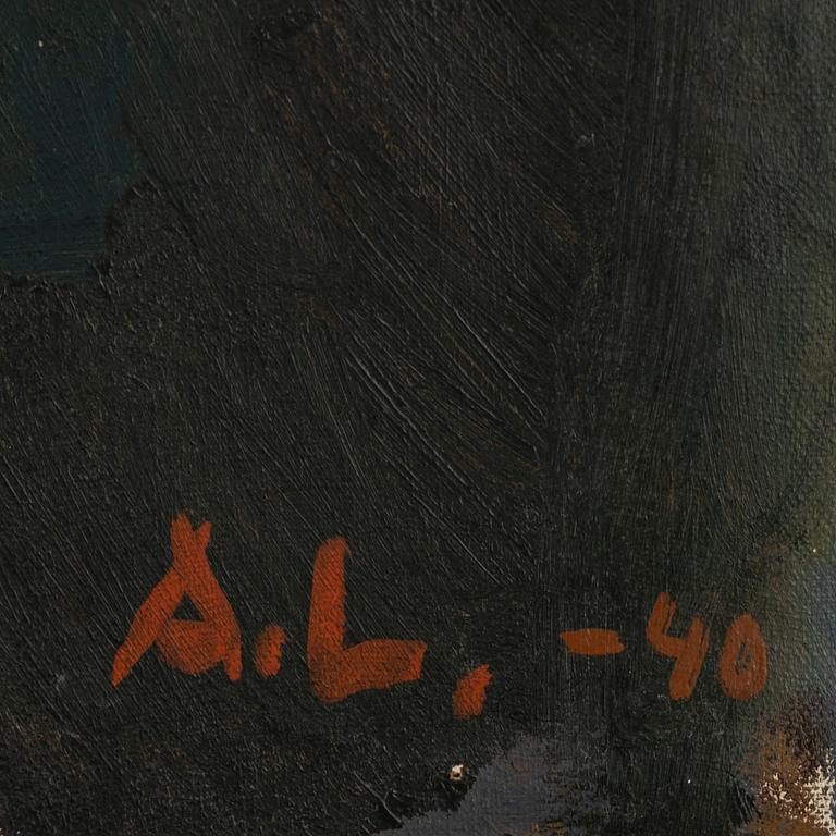 Alf Lindberg, oil on panel, siogned and dated -40.