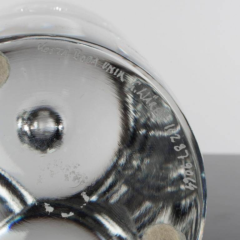 GÖRAN WÄRFF, sculpture, glass, signed Unik, Kosta Boda.