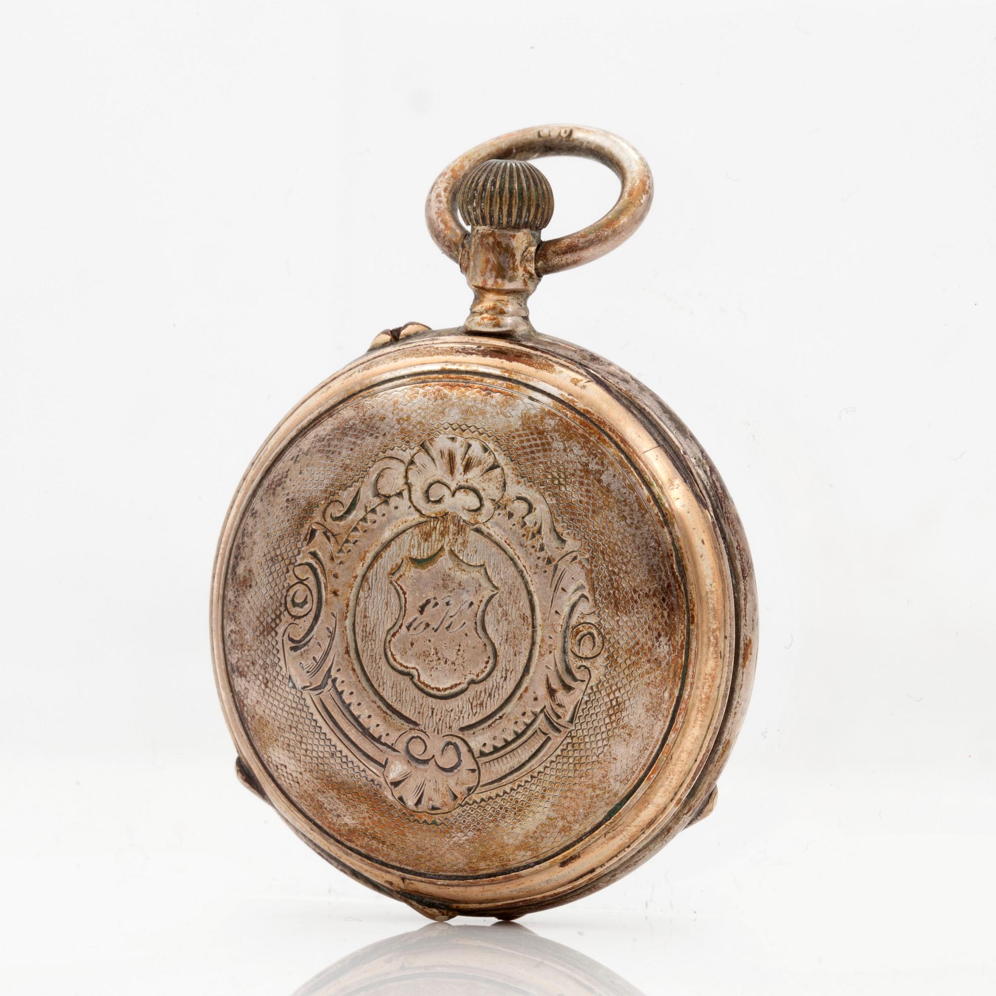 POCKET WATCH, 2 pcs, 2 movements, 1 key,