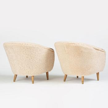 Arnt Lande, attributed to, a pair of model "Senior" easy chairs, Møller & Stokke, Norway 1950-60s.