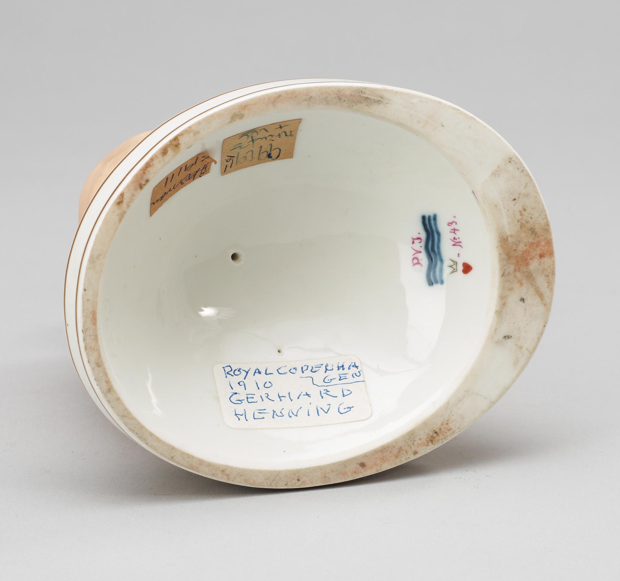 A Royal Copenhagen 20th century porcelain figure by Gerhard Henning.