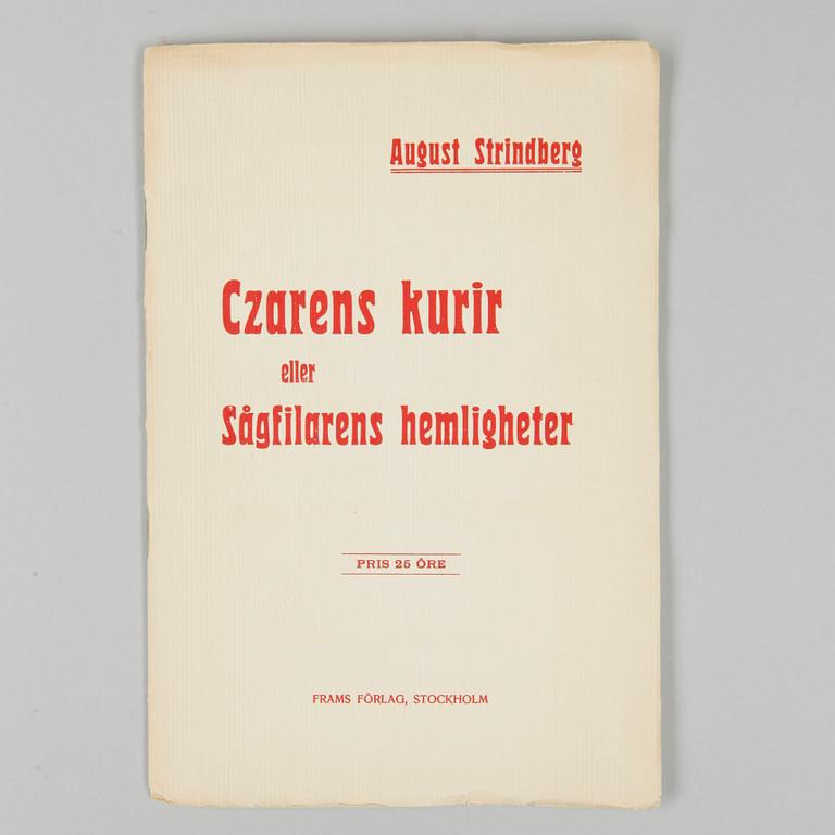 BOKPARTI STRINDBERG, 8 vol, bla "Röda rummet", Stockholm 1879.