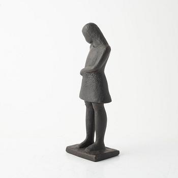 Lisa Larson, skulptur "Tonårsflickan", brons, Scandia Present, ca 1978, nr 581.