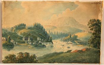 OKÄNDA KONSTNÄRER, akvareller, 4 st, 1800-tal.