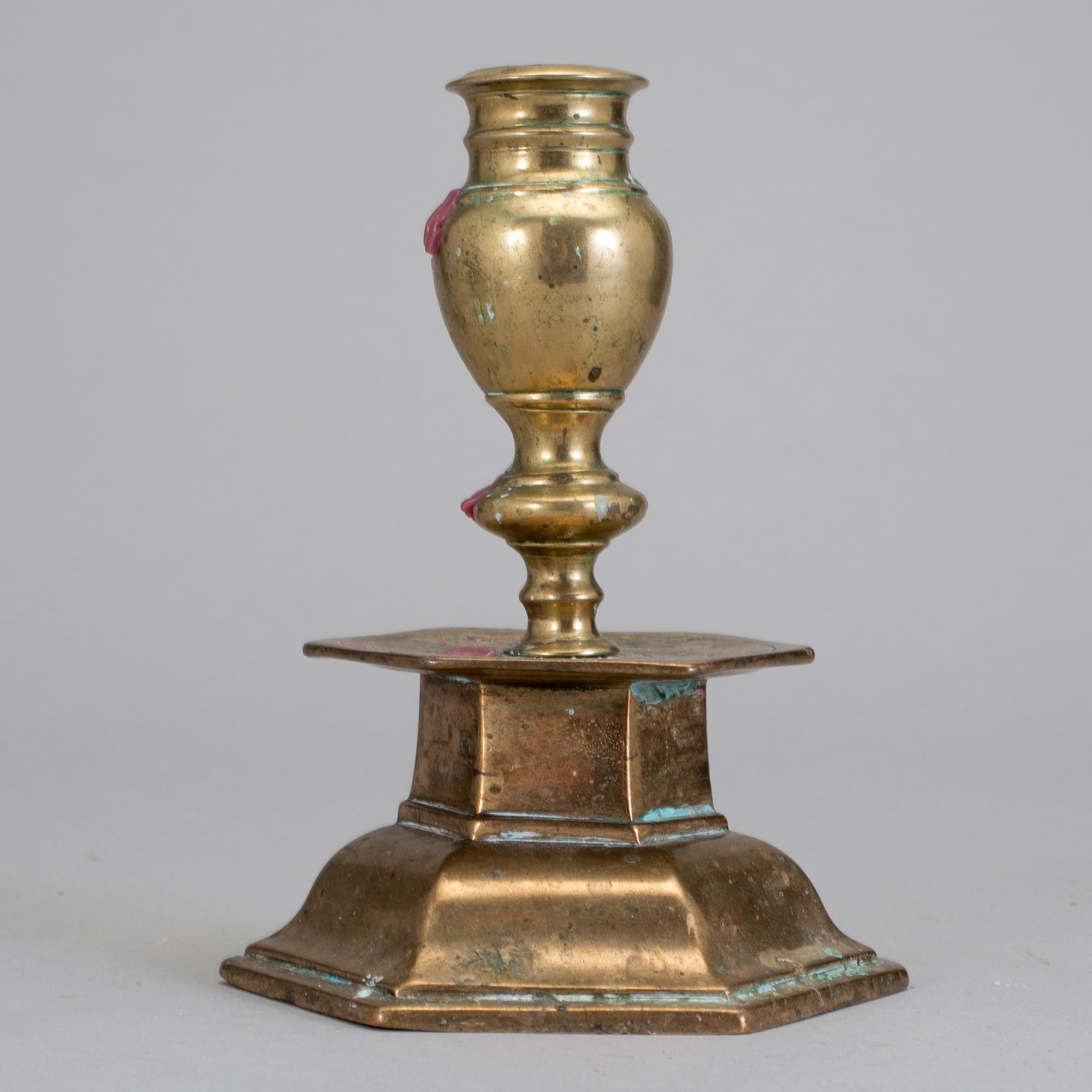 LJUSSTAKE, mässing, barock.