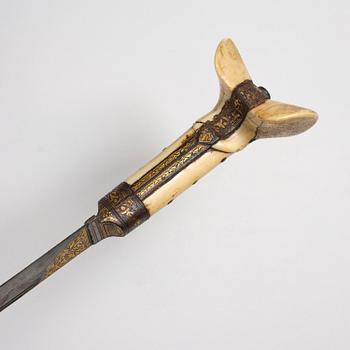 A fine large-eared walrus-hilted Yatagan, Ottoman empire probably Ioannina, Epirus.