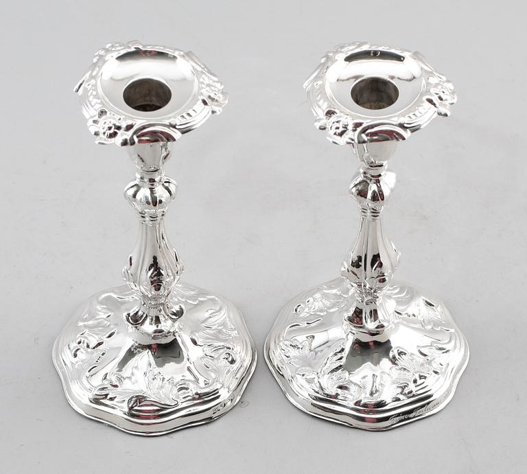 LJUSSTAKAR, 1 par, silver, Gävle 1885.