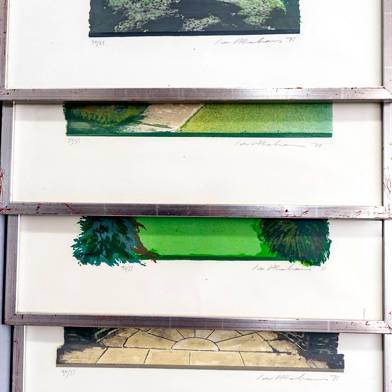 Ivor Abrahams, a set of four serigraphs in colour signd dated and numbered 75 36/55.