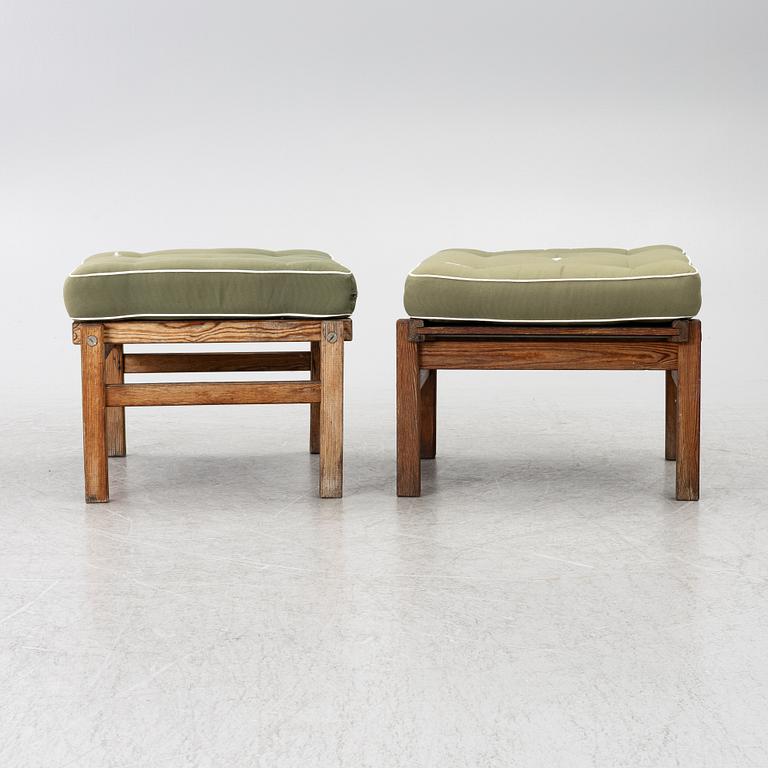 Elsa Stackelberg, a pair of garden armchairs with ottomans, Fri Form, Edsbruk, 1980s.