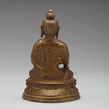 Two copper alloy figures of buddha, Sino-Tibetan, circa 1900.