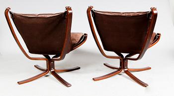 FÅTÖLJER, 4 st, "The Falcon Chair",  Sigurd Ressell, Vatne Möbler, Norge, 1960/70-tal.