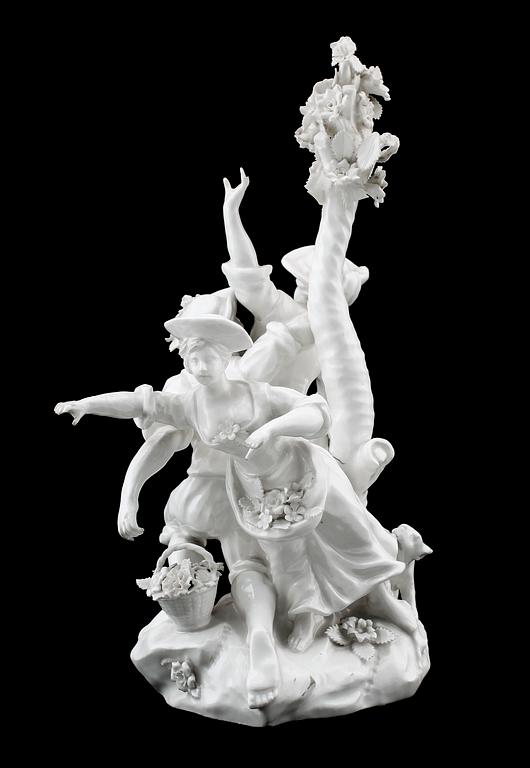 FIGURGRUPP, porslin, sannolikt 1700-tal.