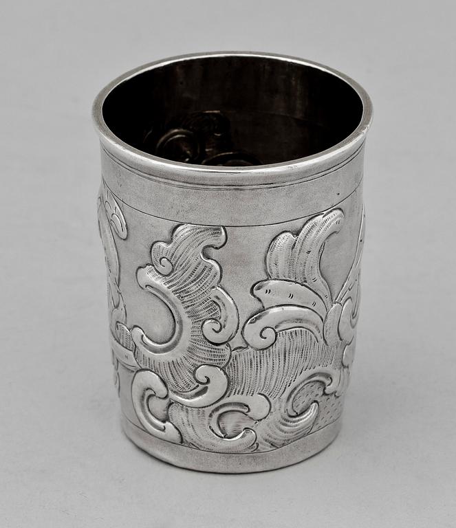 BÄGARE, silver, Fyedor Petrov, Moskva, Ryssland, 1782. Ca 73g.