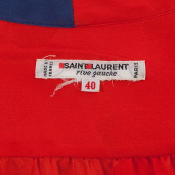 YVES SAINT LAURENT, a red silk blouse, size 40.