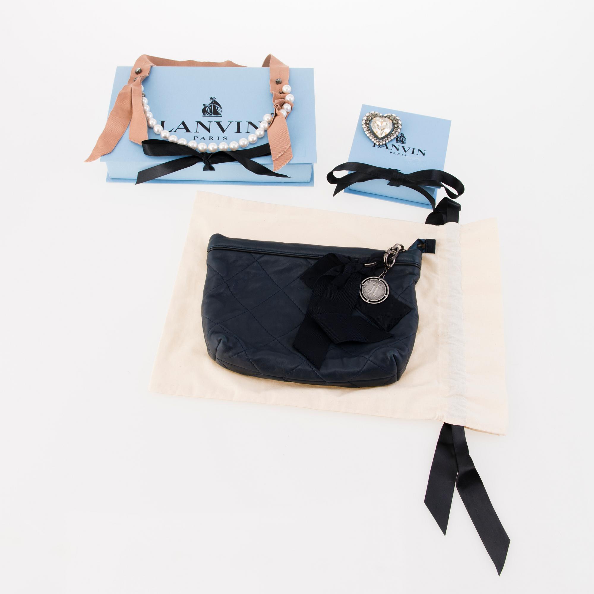 LANVIN Happy Pochette, Necklace and a brooch.