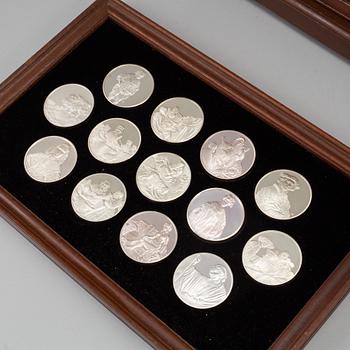 50 sterling silver medals, 'Rembrandt i silver', Franklin Mint AB.