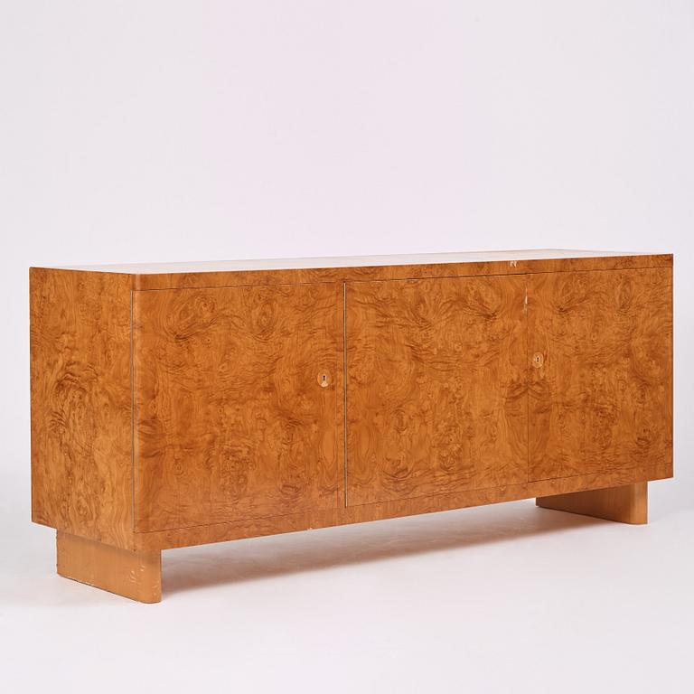 Axel Einar Hjorth, an olive ash wood and maple sideboard, 'Birka', Nordiska Kompaniet, Sweden ca 1935.