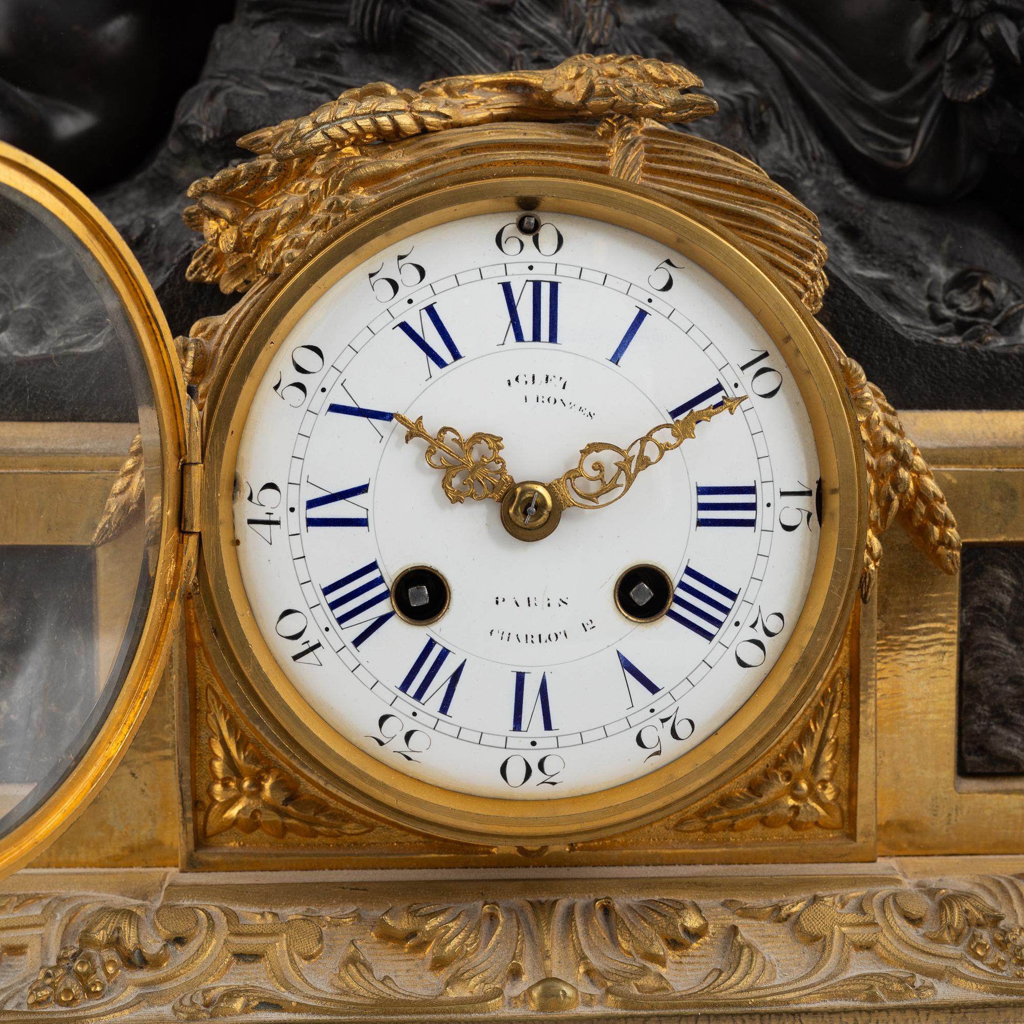 A French mantle clock, mid19th century.