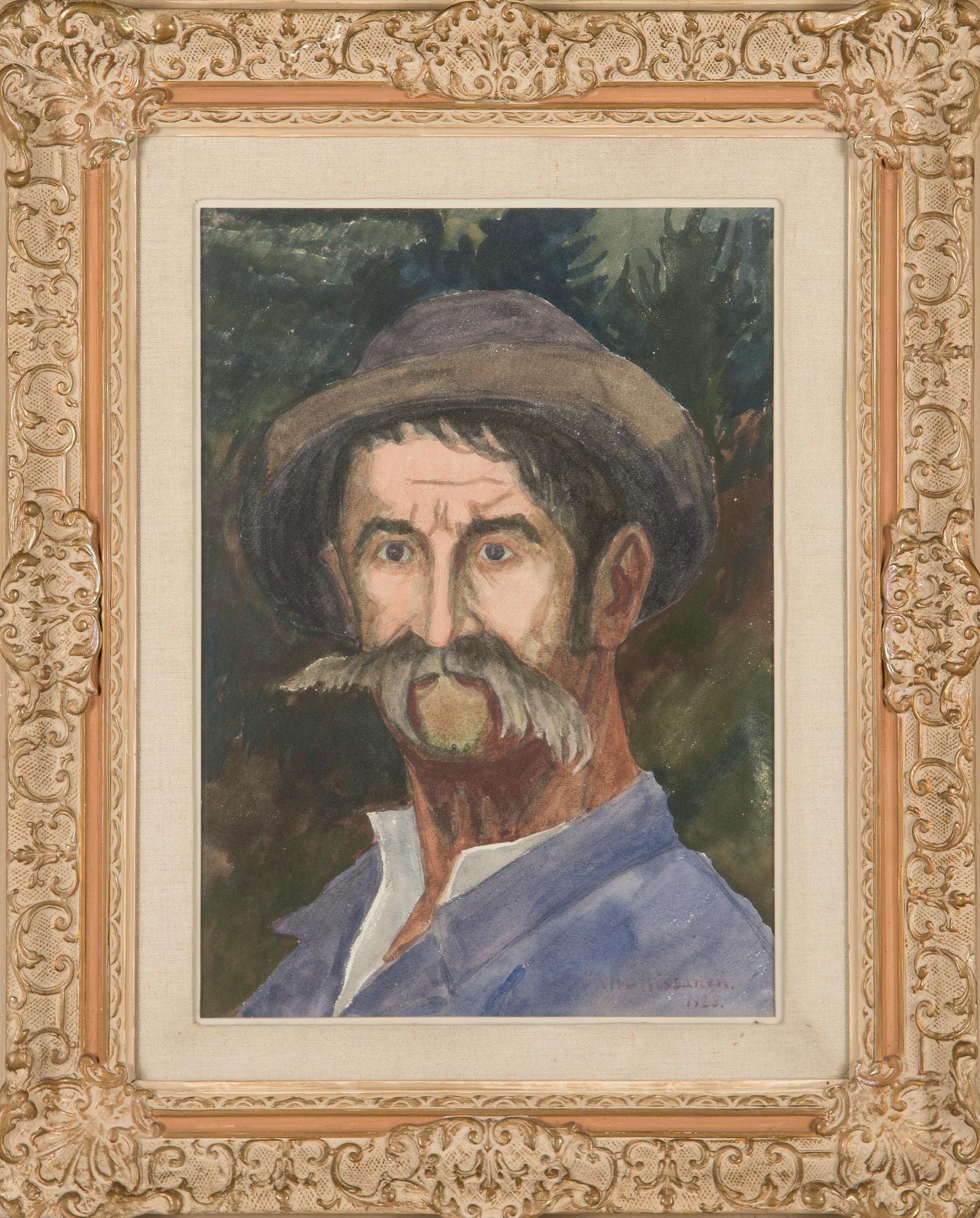 Juho Rissanen, akvarell, signerad och daterad 1923.