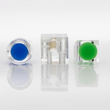 Siv Lagerström, three acrylic plastic rings, 1970s.