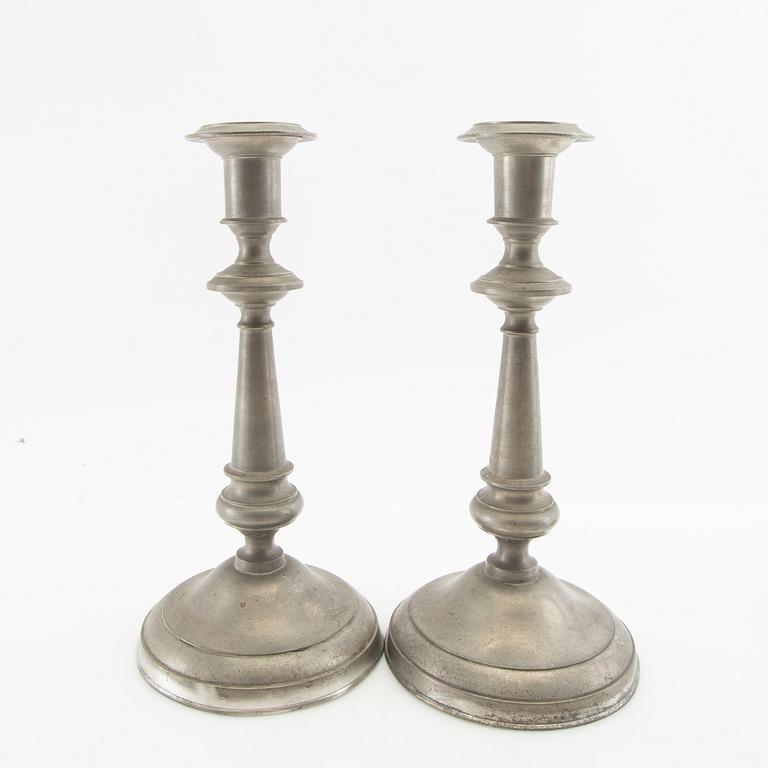 Candle holders 2 pairs, second half of the 19th century, tin.