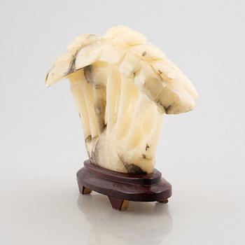 A white stone mushroom sculpture, China, 20th century.