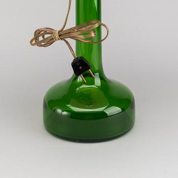 BORDSLAMPA, glas, Holmegaard, Danmark, 1900-talets andra hälft.