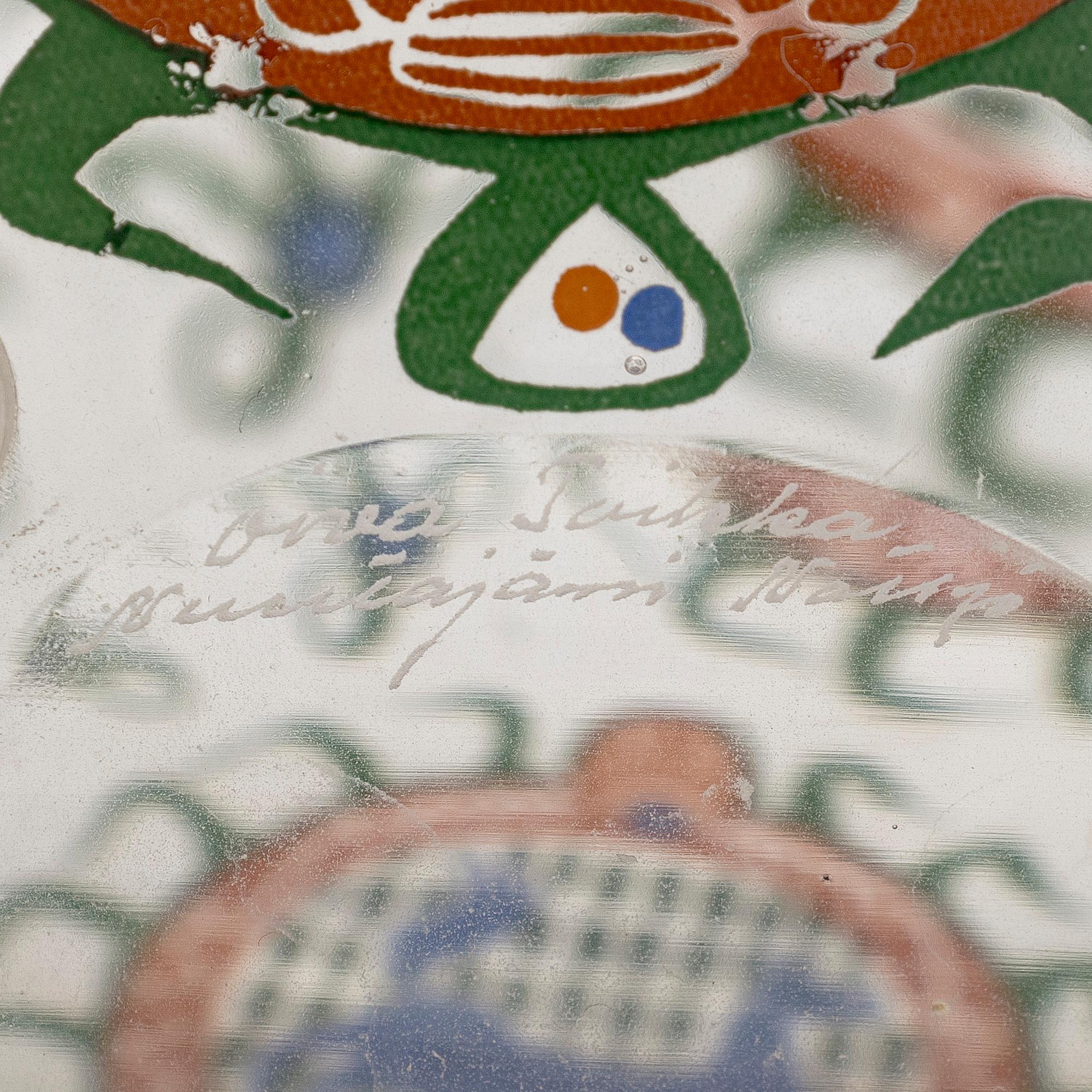 Oiva Toikka, skulptur /dekorationsägg,  signerad Oiva Toikka Nuutajärvi Notsjö.