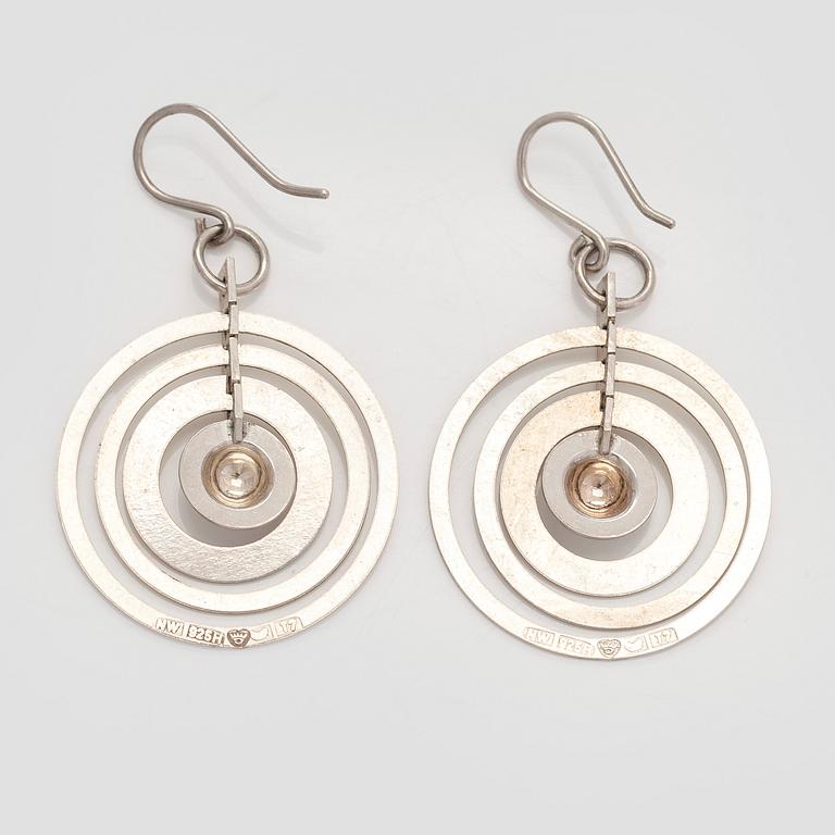 Tapio Wirkkala, earrings, "Silver Moon", silver, Kultakeskus 1972.