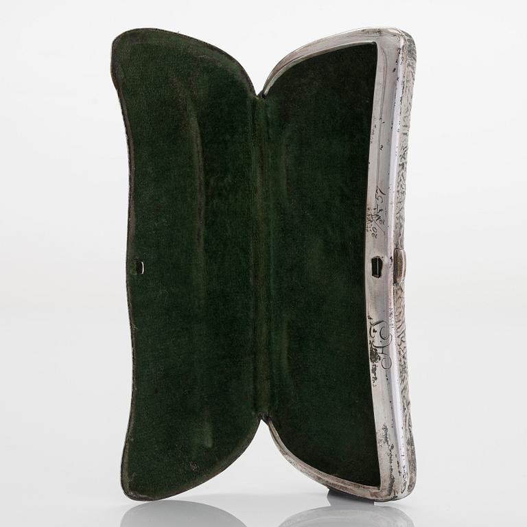 A silver cigar box and glasses case, Norway and Finland, first half and mid-20th century.