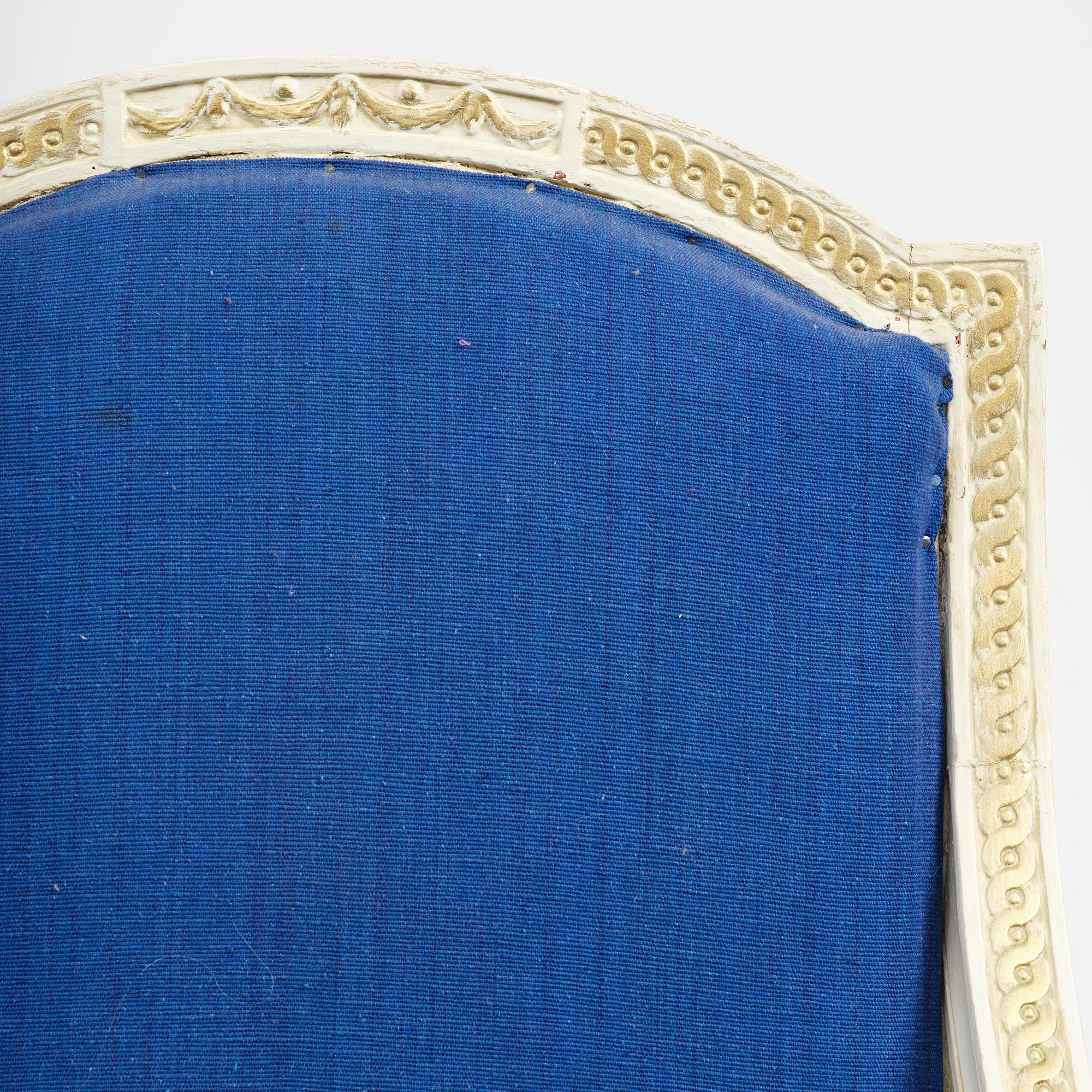 A gustavian officials open back armchair, Stockholm, late 18th century.