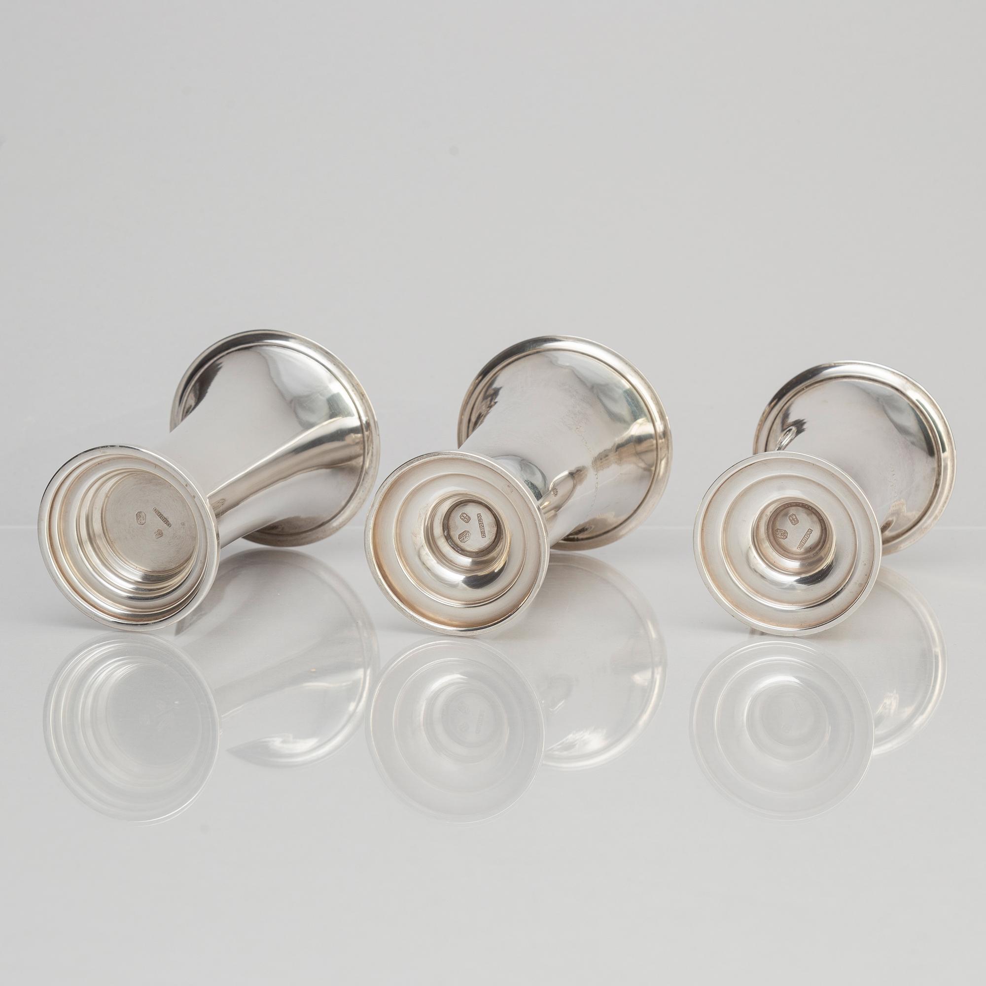 Ten Silver Beakers, 20th Century.