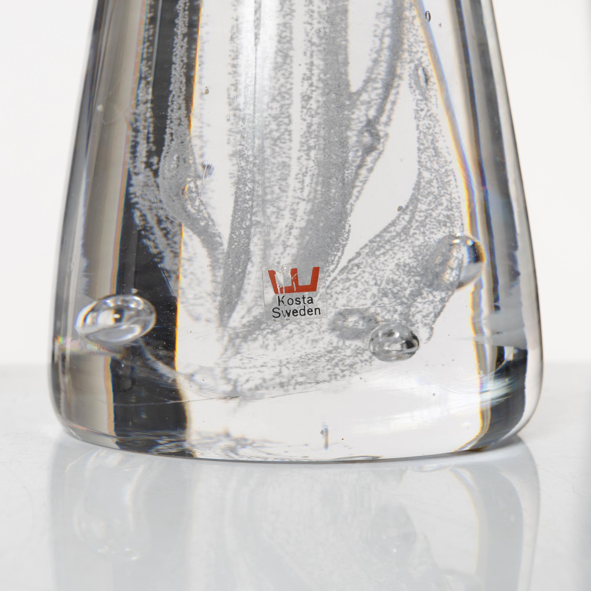 Vicke Lindstrand, a pair of glass table lamps, Kosta.