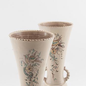 Vases a pair of Gabriel faience Gefle 1920s faience.