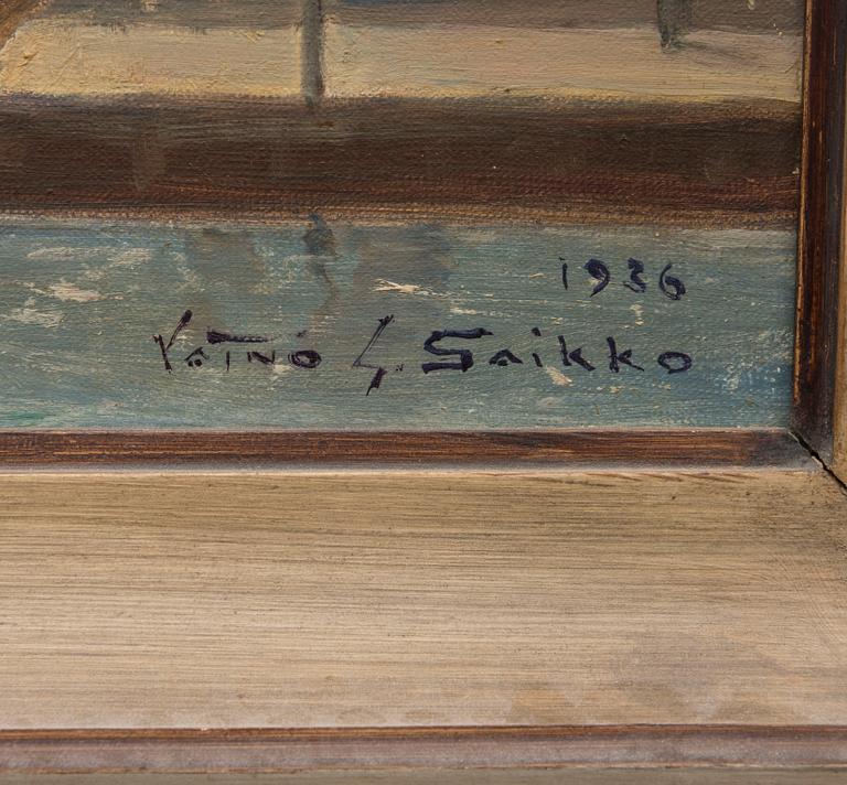 VÄINÖ SAIKKO, olja på duk uppfodrad på kartong, singerad och daterad 1936.