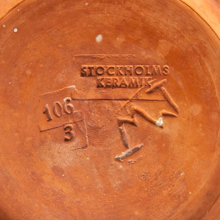 Margit Jones, plate, earthenware, Stockholm's Ceramics.