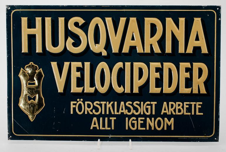 REKLAMSKYLT, emalj, 1900-talets första hälft.