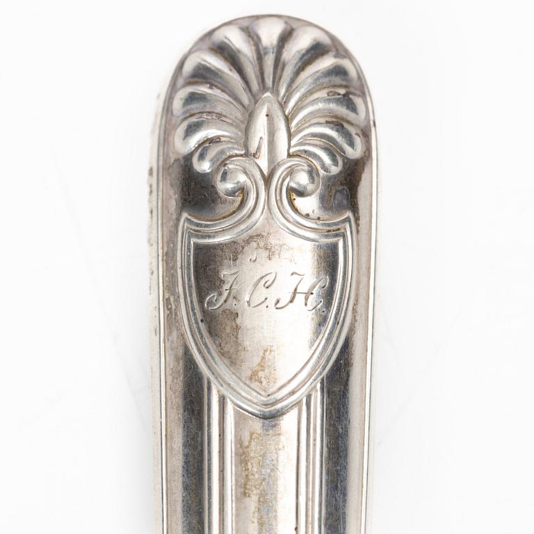 Ten Swedish silver knives, including with mark of Gustaf Möllenborg, Stockholm 1833.
