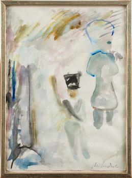 MARTIN DISLER, akvarell, signerad, daterad á tergo 1985.