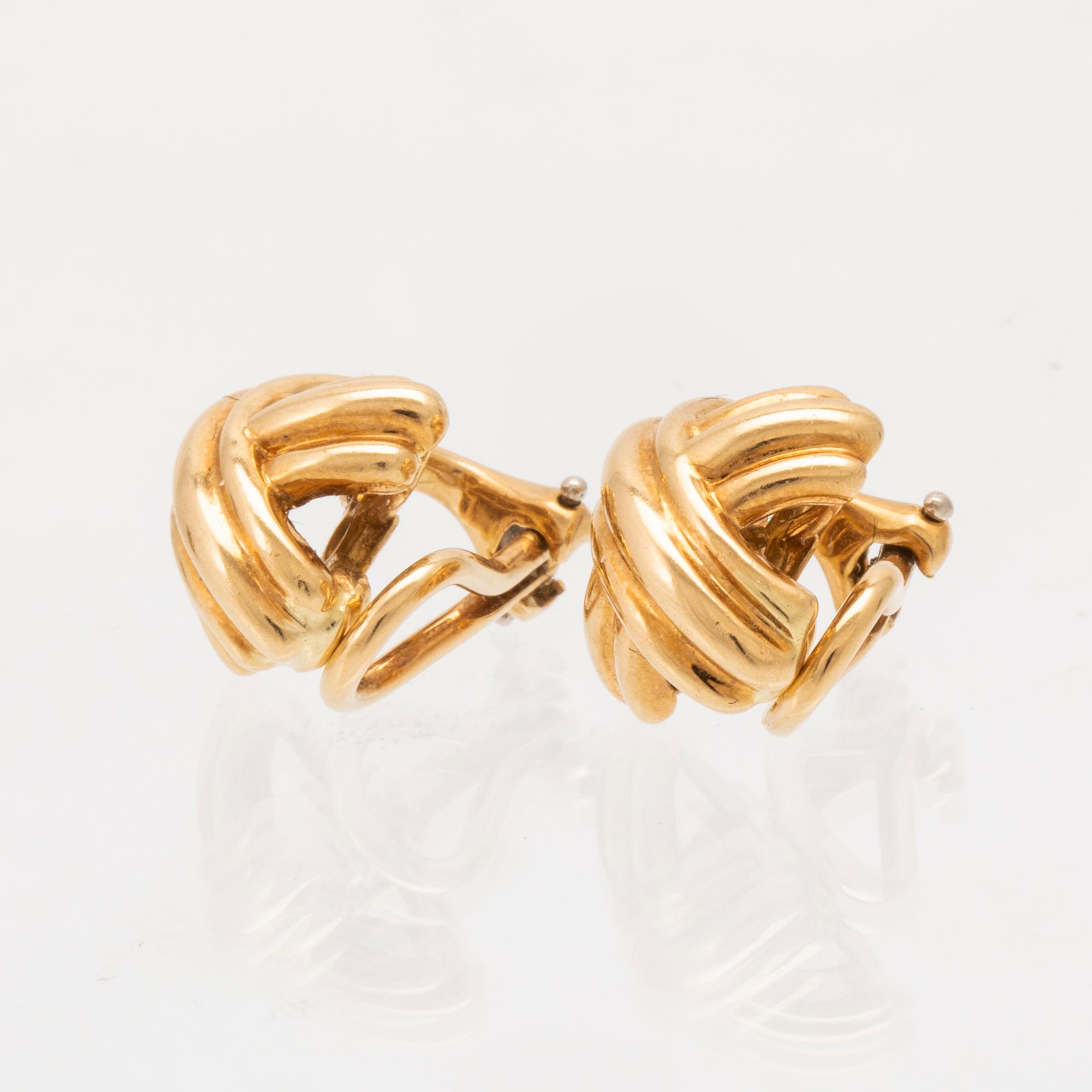 Tiffany & Co, örhängen 18K guld ett par "Signature X".
